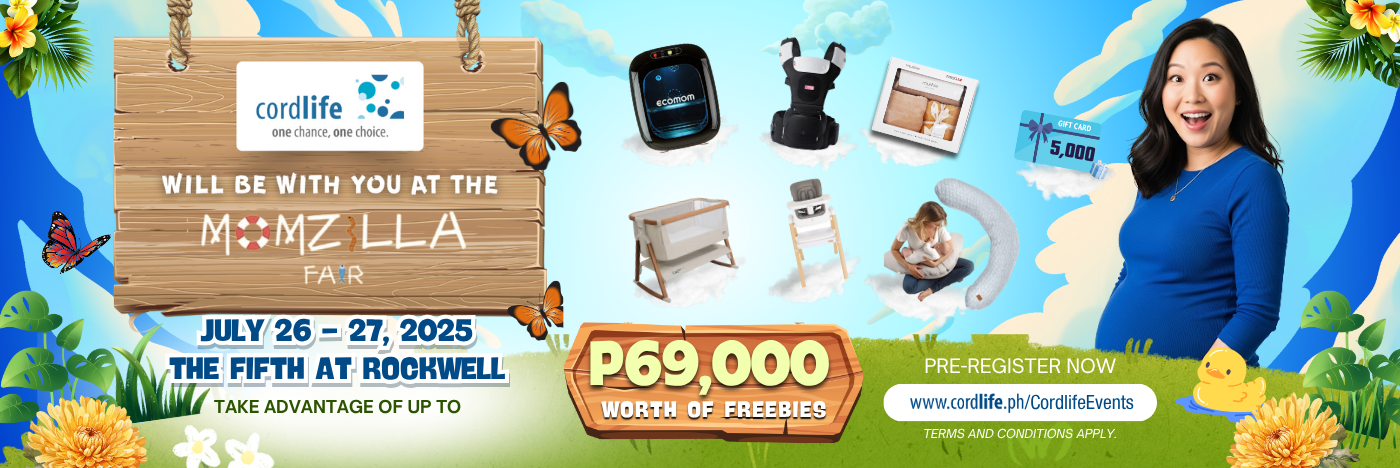 Sign up for Cordlife Stem Cell Banking at the Momzilla Fair and take home a total of up to ₱69,000 worth of freebies and offers!