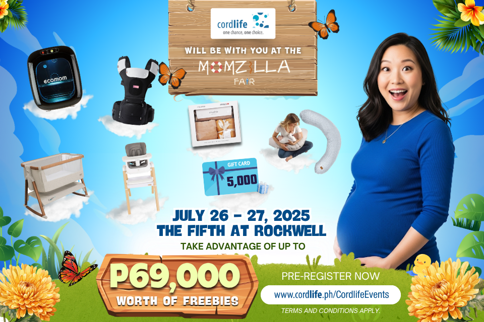 Sign up for Cordlife Stem Cell Banking at the Momzilla Fair and take home a total of up to ₱69,000 worth of freebies and offers!