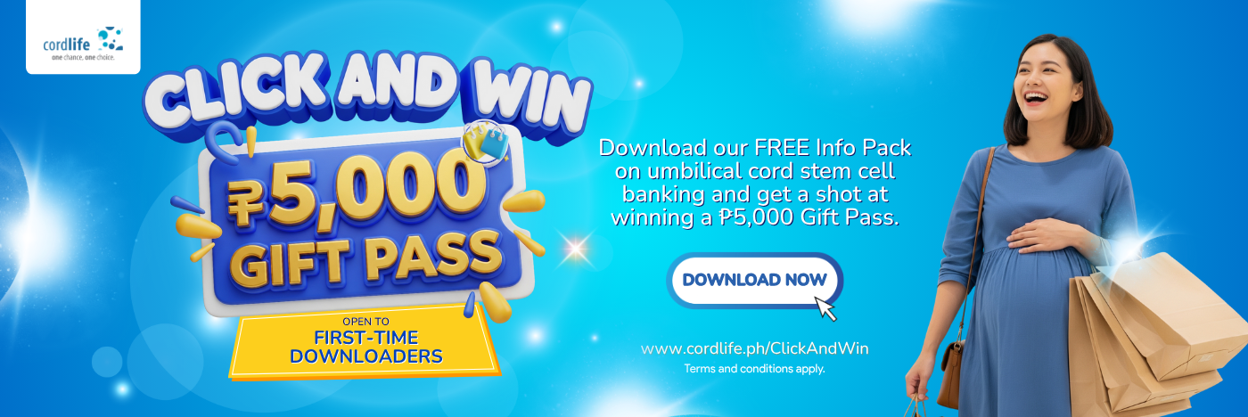 📥 Download our FREE Info Pack on umbilical cord stem cell banking and get a chance to win a ₱5,000 Gift Pass!